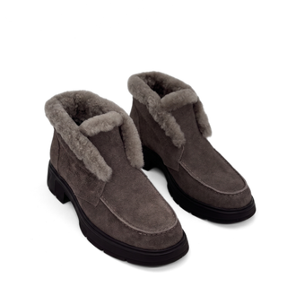 Meredith Suede Shearling Ankle Boot
