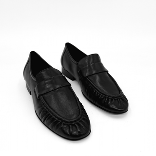 York Ruched Leather Loafers