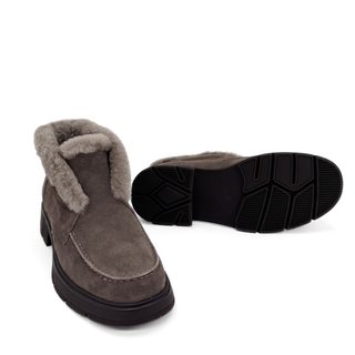 Meredith Suede Shearling Ankle Boot