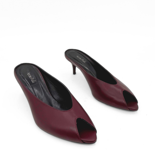 Audrey Peeptoe Leather Mules