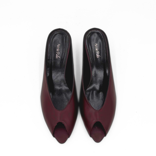 Audrey Peeptoe Leather Mule