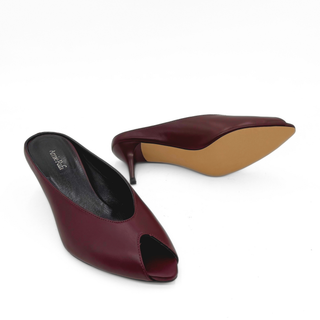Audrey Peeptoe Leather Mules