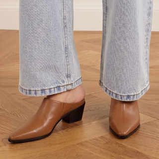 Carla Leather Western Mules