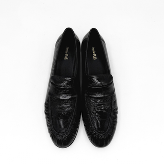 York Ruched Leather Loafers