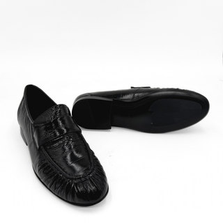 York Ruched Leather Loafers
