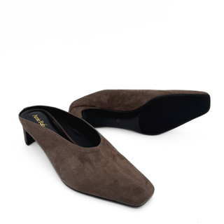 Junie Heeled Suede Mule