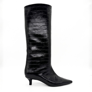 Ari Knee-High Glossed Leather Boots