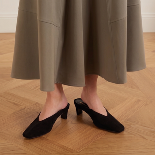 Junie Heeled Suede Mule