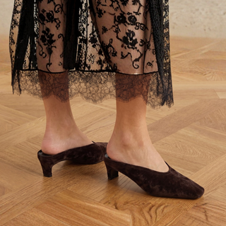 Junie Heeled Suede Mule