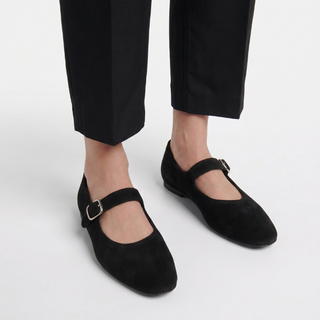 Ashley Suede Mary Jane Flats