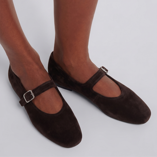 Ashley Suede Mary Jane Flats