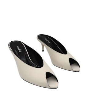 Audrey Peeptoe Leather Mule