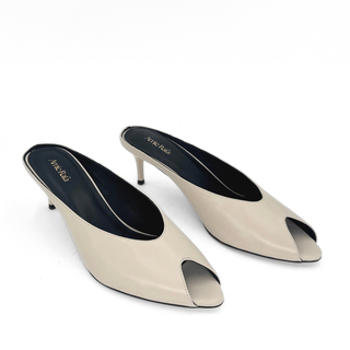 Audrey Peeptoe Leather Mules