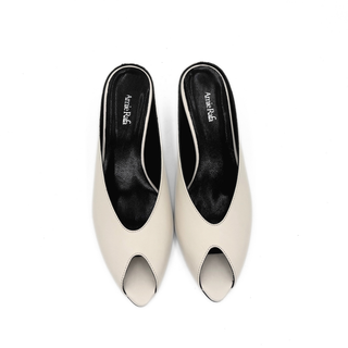Audrey Peeptoe Leather Mule