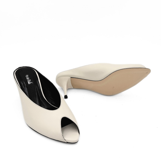 Audrey Peeptoe Leather Mule
