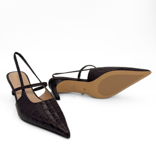Connie Embossed Crocodile Heels