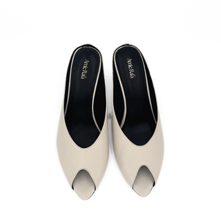 Audrey Peeptoe Leather Mules