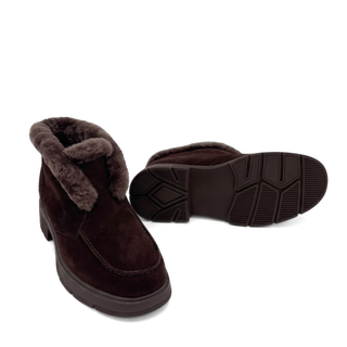 Meredith Suede Shearling Ankle Boot