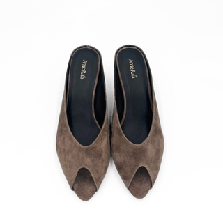 Audrey II Peeptoe Suede Mule