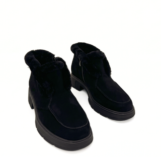 Meredith Suede Shearling Ankle Boot