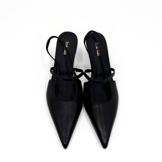 Connie Slingback Leather Heels