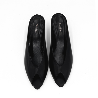 Audrey Peeptoe Leather Mules