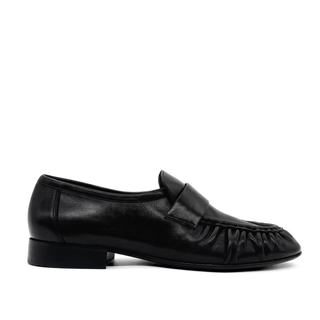 York Ruched Leather Loafers