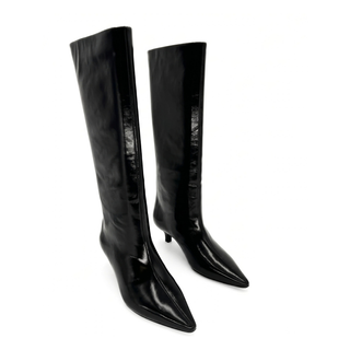 Ari Knee-High Glossed Leather Boots