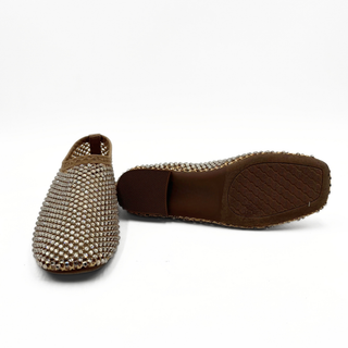 Delilah Rhinestone Mesh Flats