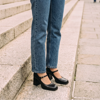 Jackie Leather Mary Jane Heels