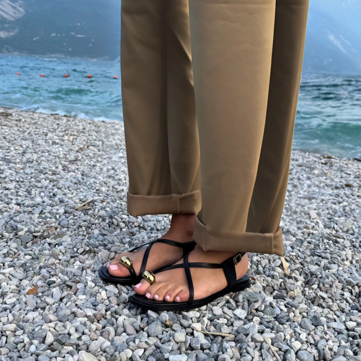 Lainey Strappy Black Sandal with Gold Toe – Amie Rafa Lainey Strappy Black Sandal with Gold Toe – Amie Rafa